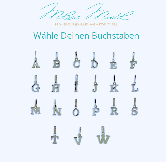 Buchstaben Kette GINA in 925 Sterlingsilber