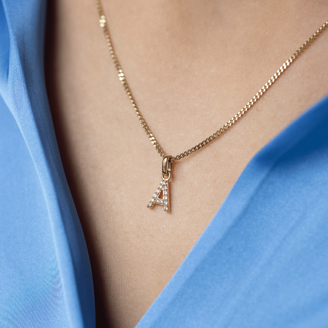 Goldkette für Damen, Buchstaben Kette Gold 8 karat, buchstaben kette echtgold, Kette mit Buchstaben, geschenkideen für ehefrau, schmuck für partnerin und mamas