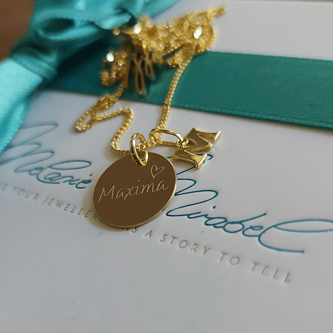 Goldkette mit Gravur Platte, Goldkette mit Buchstabe 333 Gold, Buchstaben Kette Gold mit Gravur Plättchen, Kette mit Buchstabe 585 Gold, geburt kette mit gravur name kinder