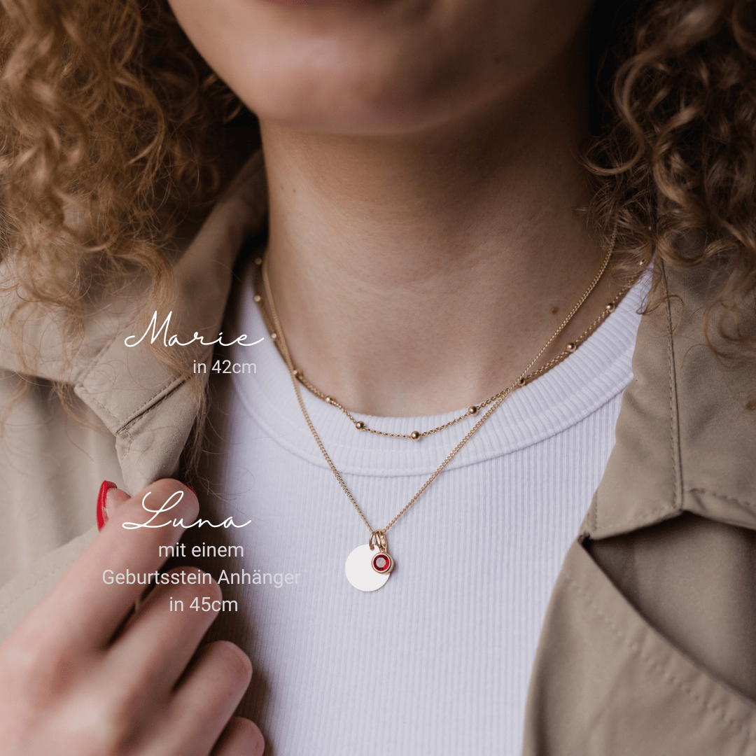 gold kette mit runden Plättchen, Plättchen kette gold mit gravur, Geburtsstein kette mit gravur anhänger, individuelle gravur mit Fußabdruck und eigenen design