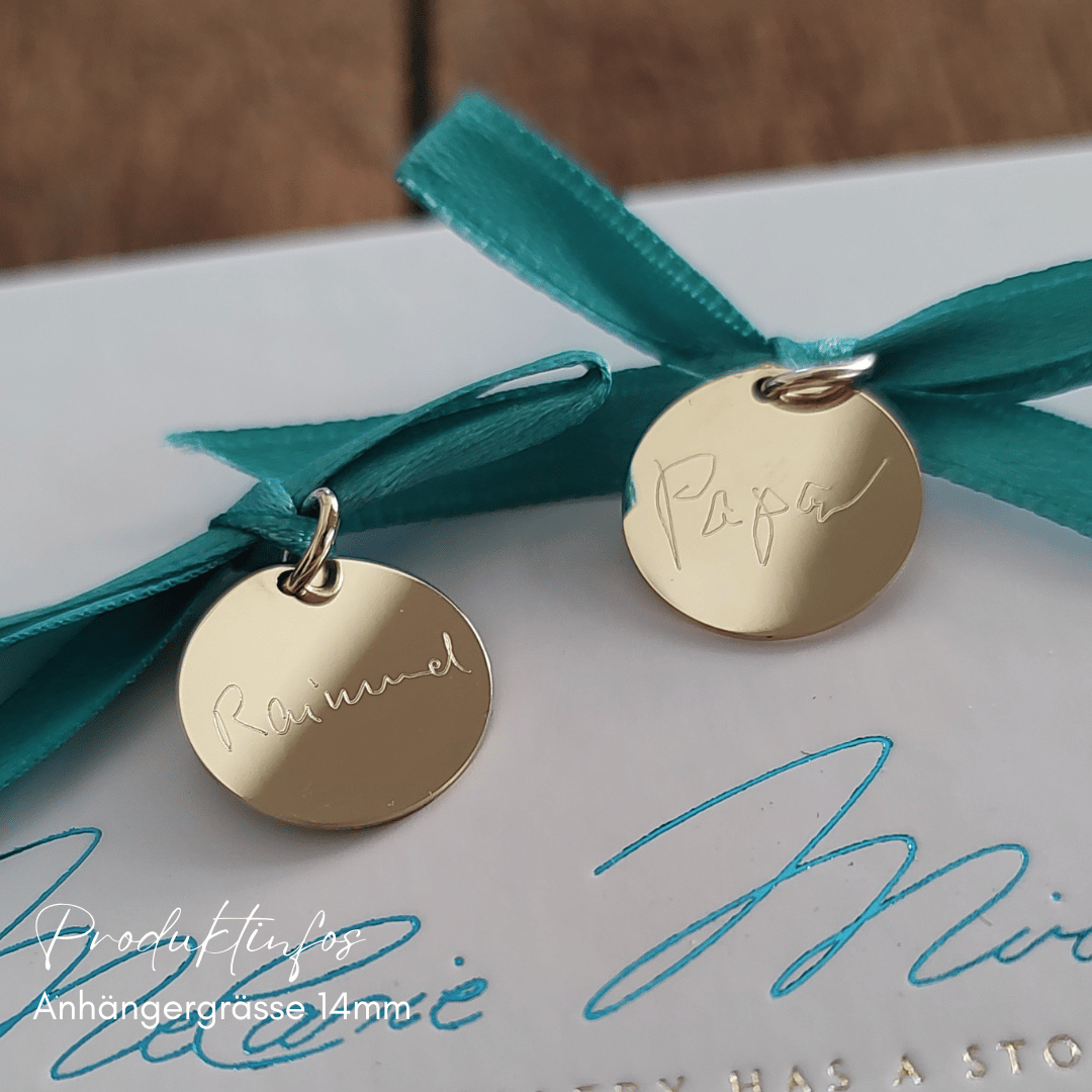 ketten anhänger 333 Gold mit Gravur, Halskette Aanhänger gold 585, anhänger gold 750, schmuck anhänger rund mit Gravur für goldkette damen, ketten anhänger einzeln bestellen, ketten anhänger einzeln bestellen