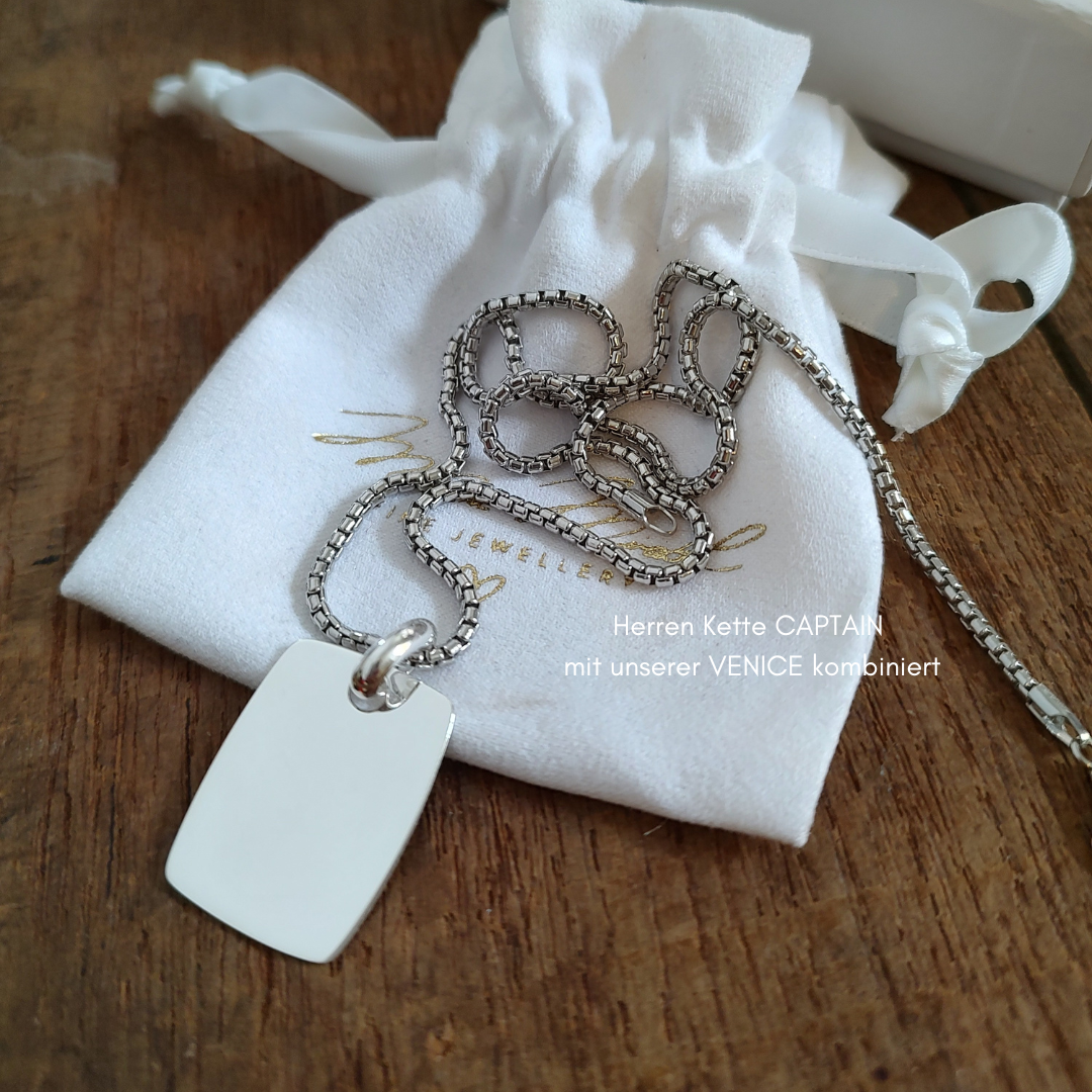 Dog Tag Anhänger mit Gravur, Gravur Anhänger Herren ohne Kette, Kettenanhänger Männer mit Gravur, Gravur Plakette für Herren, Anhänger personanlisiert für Herren