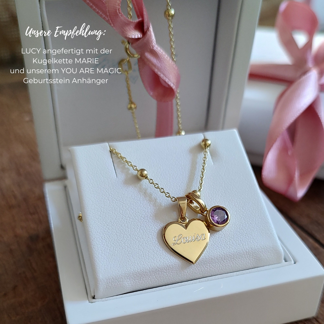 Taufkette Gold für Mädchen, Mädchen Kette Gold mit Gravur, Taufkette mit gravur, Taufkette Gold Mädchen, Taufkette Gold mit Herz Anhänger, Taufgeschenke Mädchen, Geschenke zur Taufe und Geburt, last minute geschenke