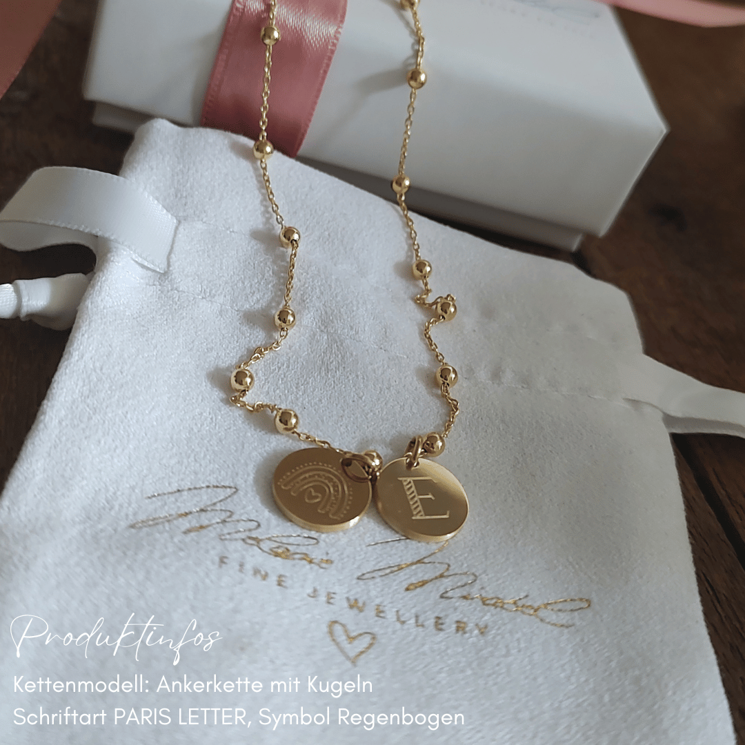 Initialen Kette 2 Gravur Anhänger, Namenskette für mütter, kette mama 2 kinder, Geschenk zur geburt, geschenk mama, geschenk ehefrau, Buchstaben Kette gold, Kette mit Buchstabe, goldkette damen