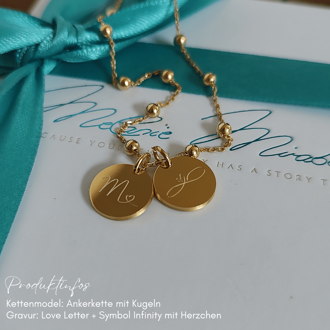 Initialen Kette 2 Gravur Anhänger, Namenskette für mütter, kette mama 2 kinder, Geschenk zur geburt, geschenk mama, geschenk ehefrau, Buchstaben Kette gold, Kette mit Buchstabe, goldkette damen