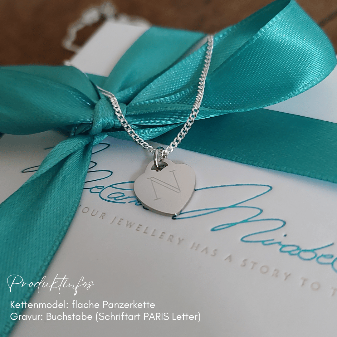 PURE LOVE Herz Kette mit Gravur