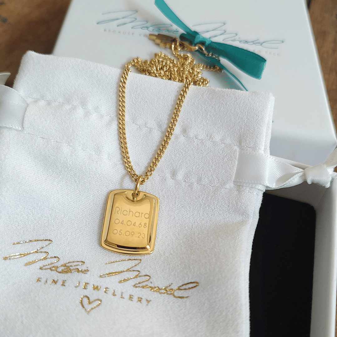 ketten herren, männer kette gold mit gravur, dog tag kette männer