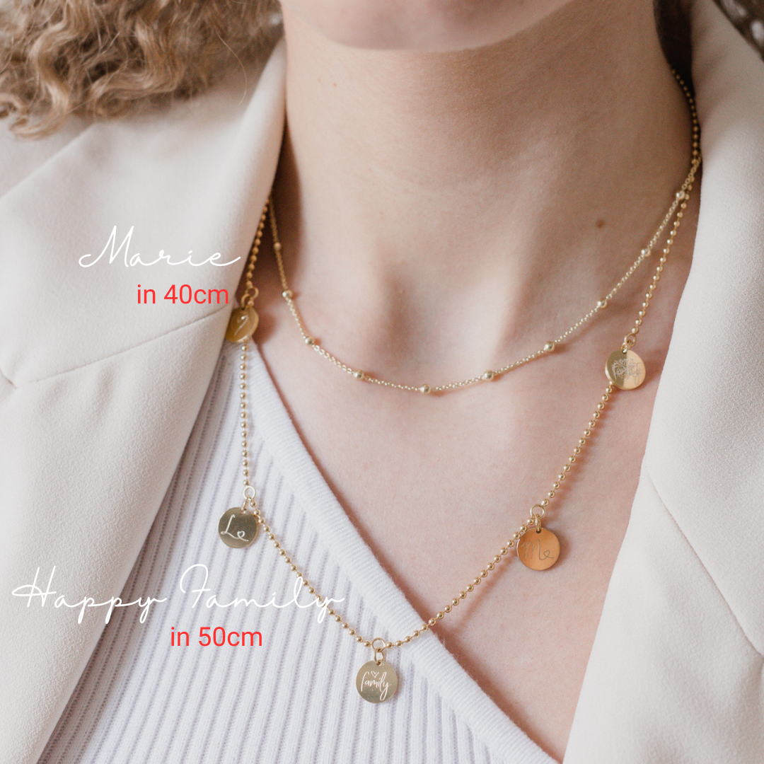 Kugelkette Gold, Layering Kette gold, Choker Kette gold, filigrane Kette, mehrreihige Kette Gold mit Kugeln