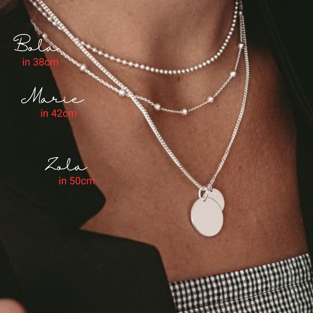 Kette silber Damen, Kette mit kugeln, Kugelkette silber, zarte Kette zum layern, layering kette silber und gold, goldene Kette mit kugeln, mehrreihige kette silber