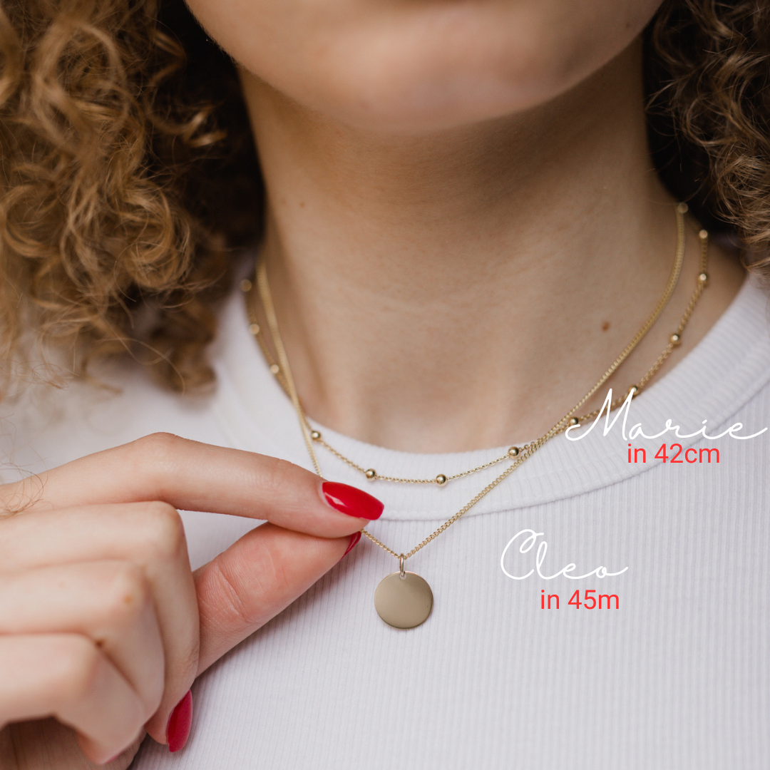 Goldkette Damen, Kette gold mit kugeln, Kugelkette Gold, zarte Kette zum layern, layering kette silber und gold, goldene Kette mit kugeln, mehrreihige kette gold