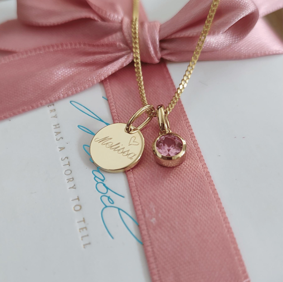 Taufe kette, Taufkette Gold, schmuck zur taufe, taufgeschenk halsketten, taufkette mädchen mit Gravur, taufschmuck gold junge und mädchen, Halskette mit Geburtsstein Anhänger