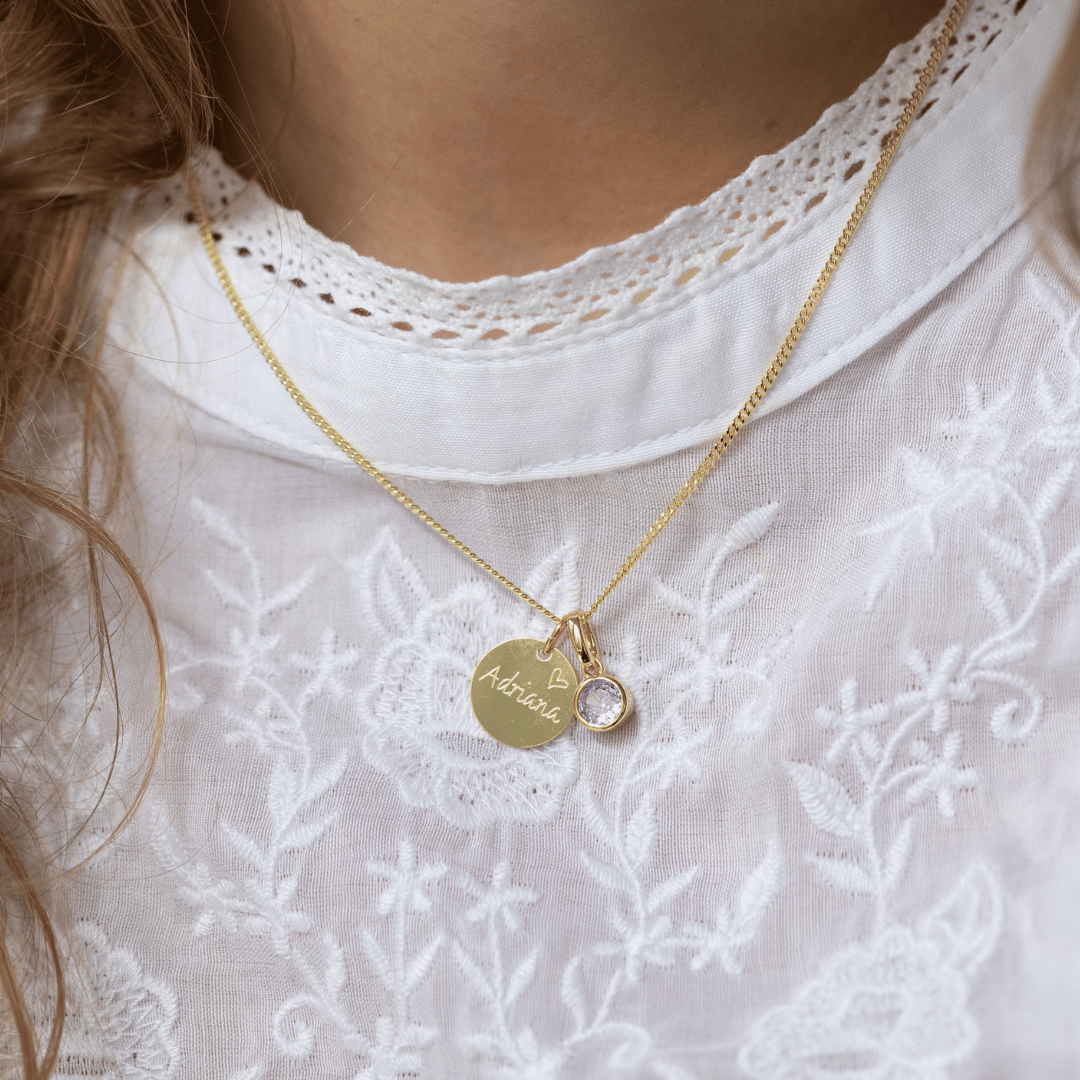 kette mädchen zur Taufe und Kommunion, taufkette gold mädchen, taufkette mädchen zur taufe und kommunion, geschenkideen zur taufe für mädchen, geburtsstein kette