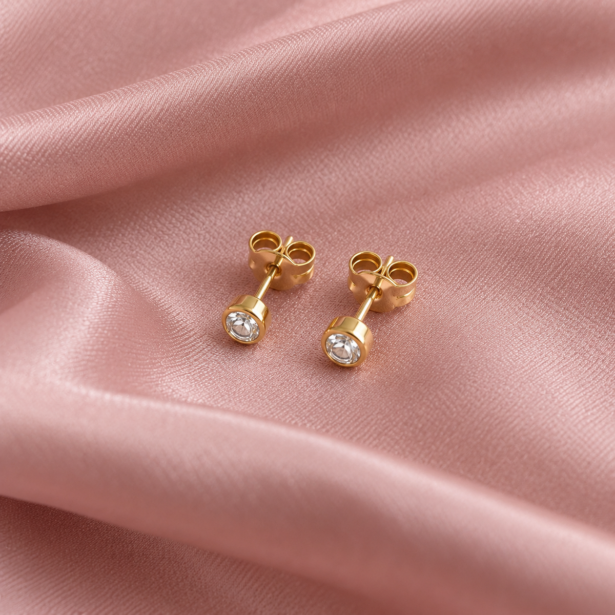 Zarte runde Ohrstecker | 333 Gold