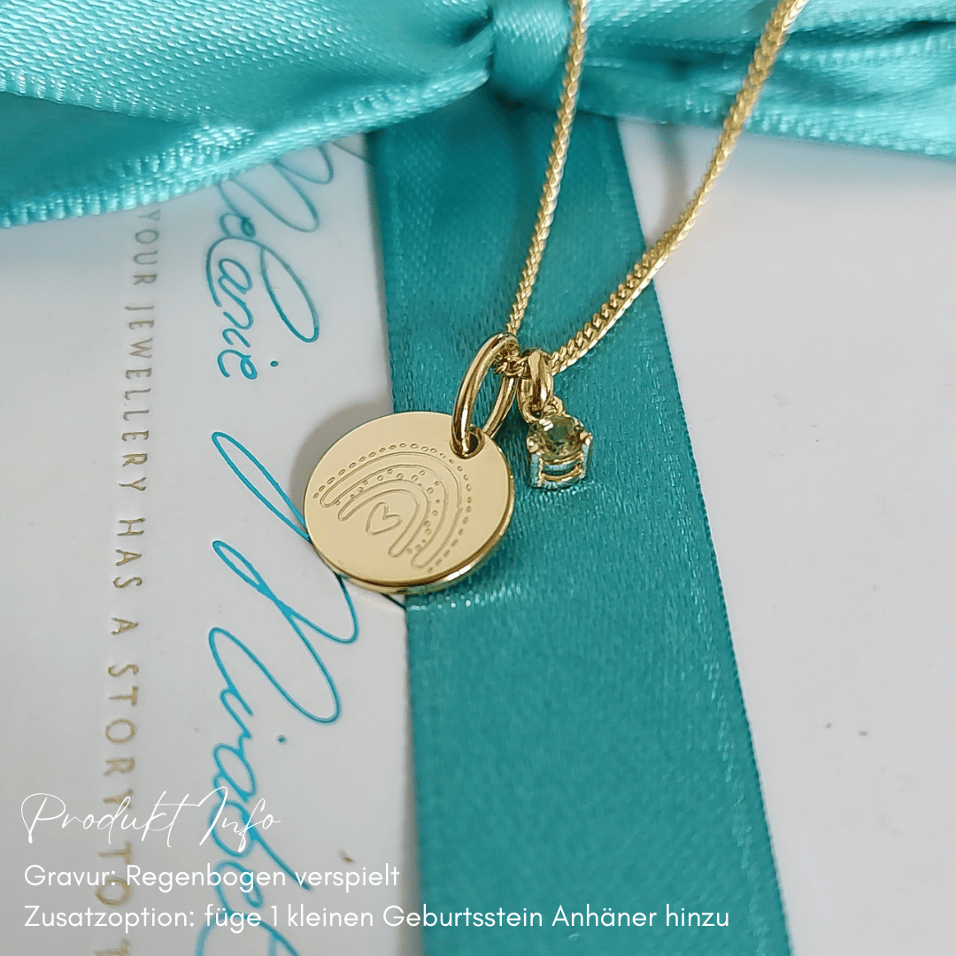 buchstaben kette gold, gold kette 333 gold, namenskette 8 Karat Gold, zarte goldkette mit buchstabe und geburtsstein anhänger