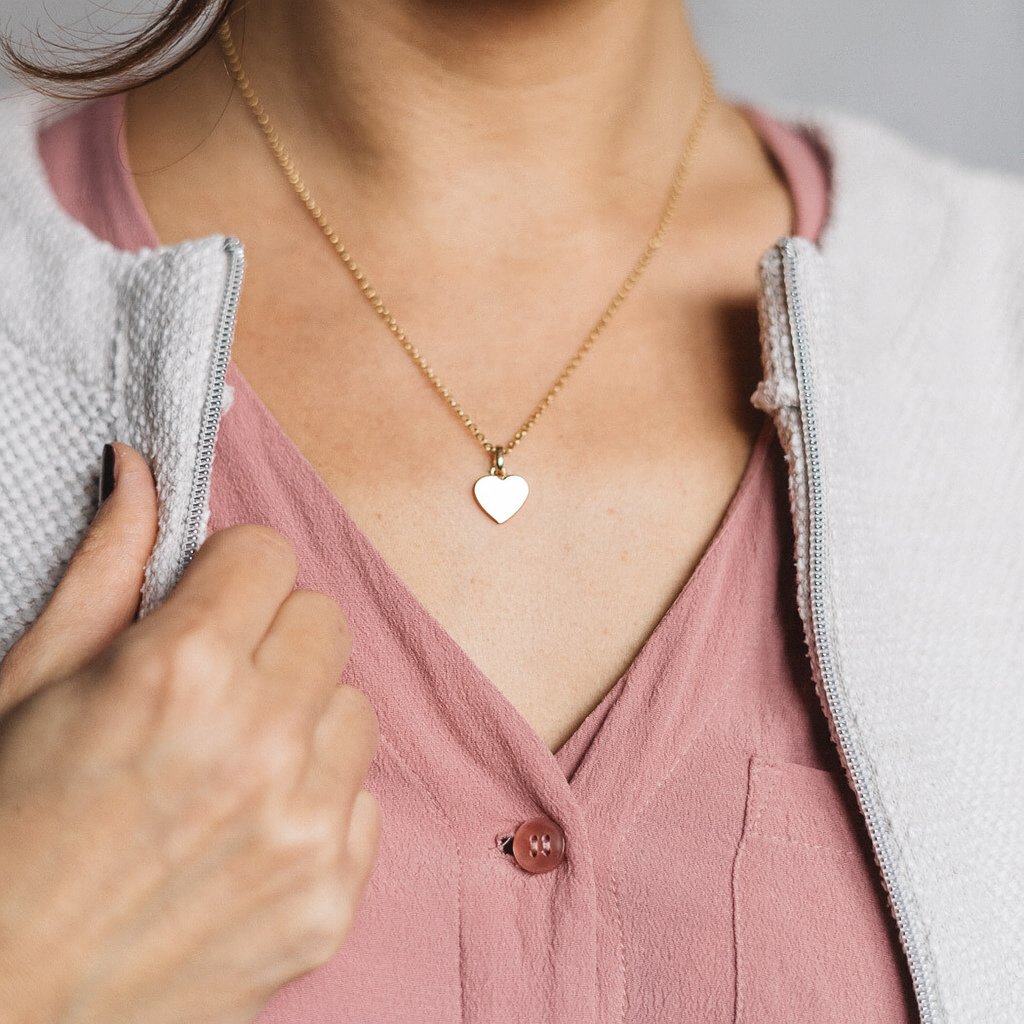 anhänger 585 gold herz für damen, herz anhänger für halskette in 585 gelbgold