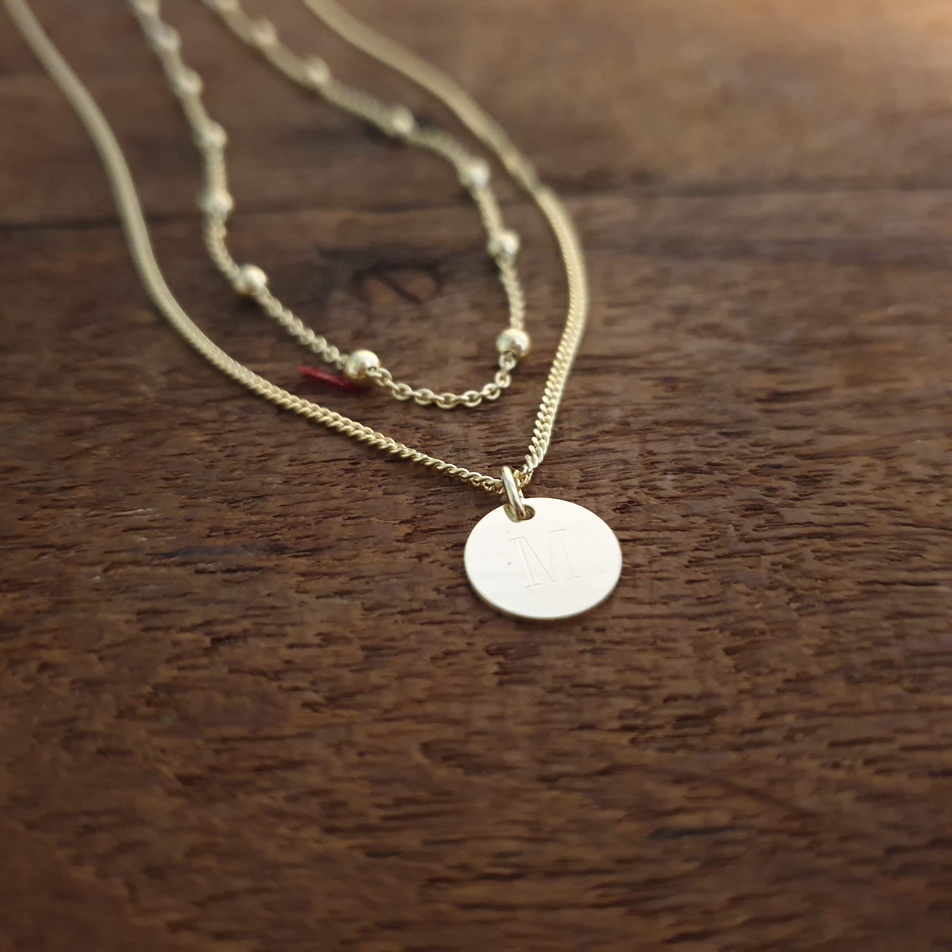 Goldkette für Damen, zarte Echtgold Kette, 8 Karat Kugelkette