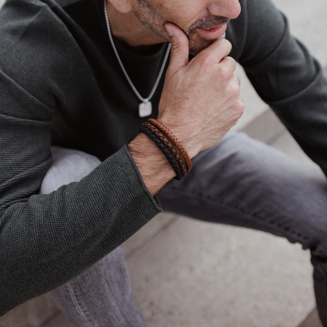 Lederarmband Herren, Männer Armband Leder, Herren Armband geflochten, Armband Freund, Lederarmband Partner, Lederarmband geflochten Männer