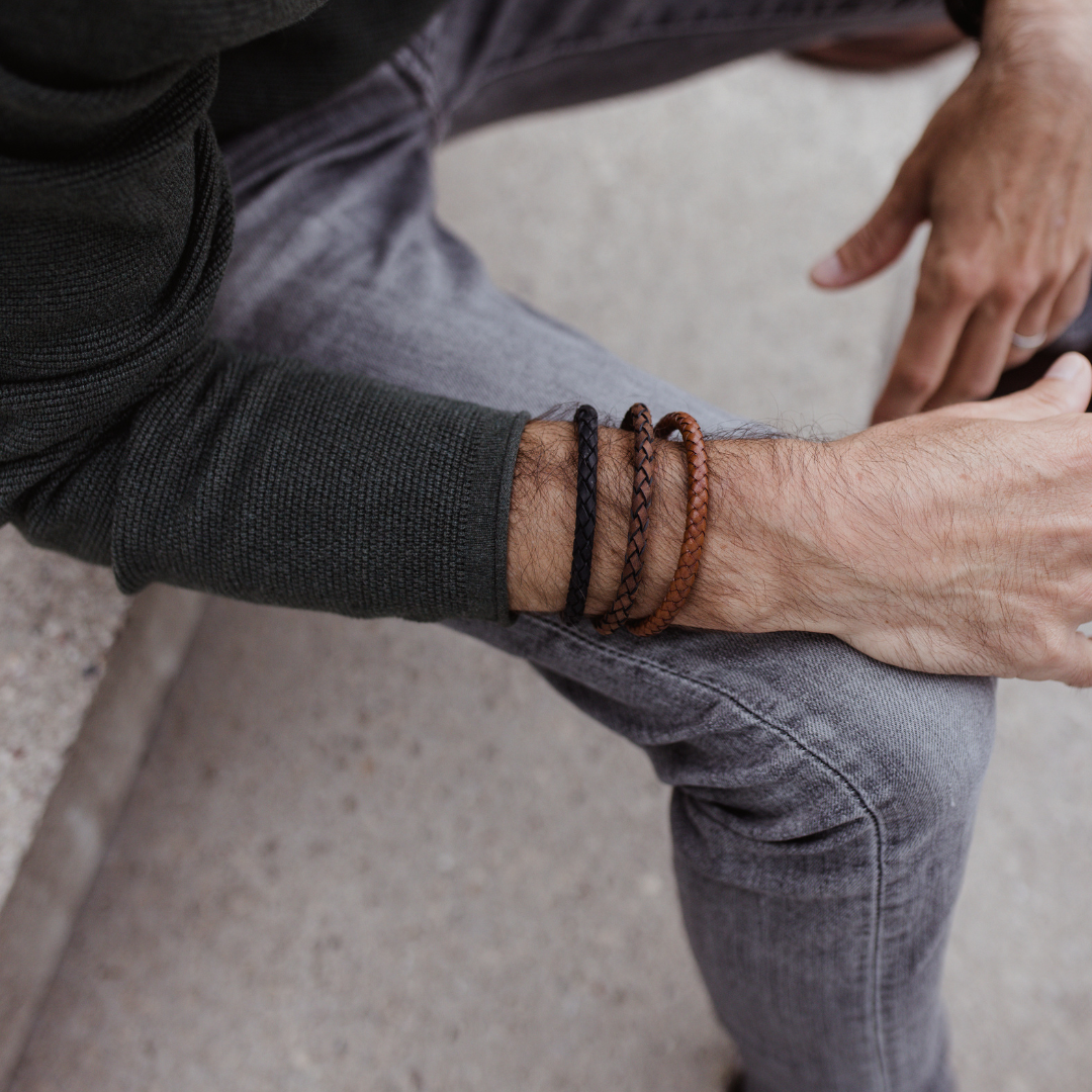 Lederarmband Herren, Männer Armband Leder, Herren Armband geflochten, Armband Freund, Lederarmband Partner, Lederarmband geflochten Männer