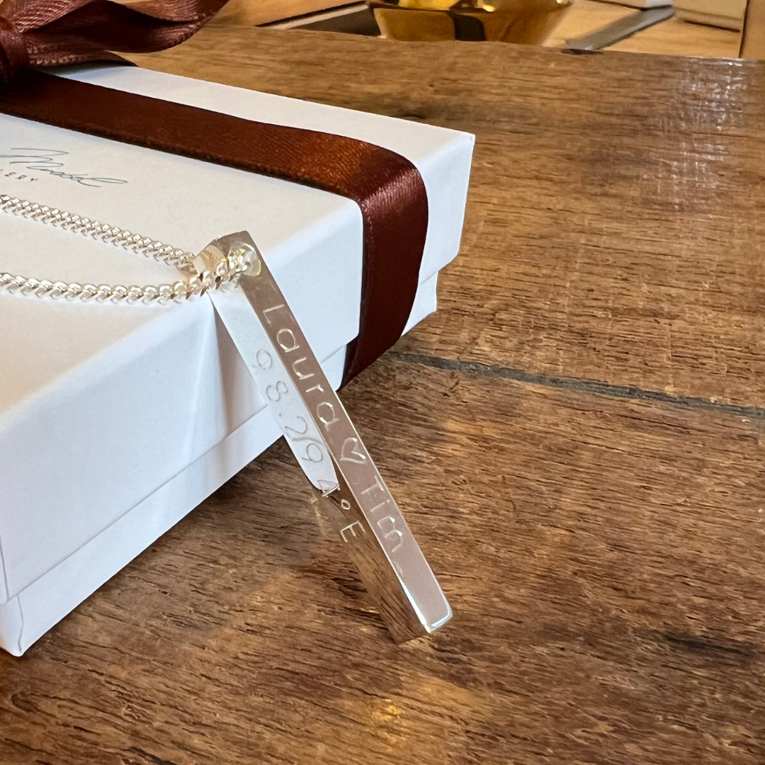 Männer Kette mit Gravur, Barren Kette für Männer, Namenskette Männer, Herren Kette personalisiert