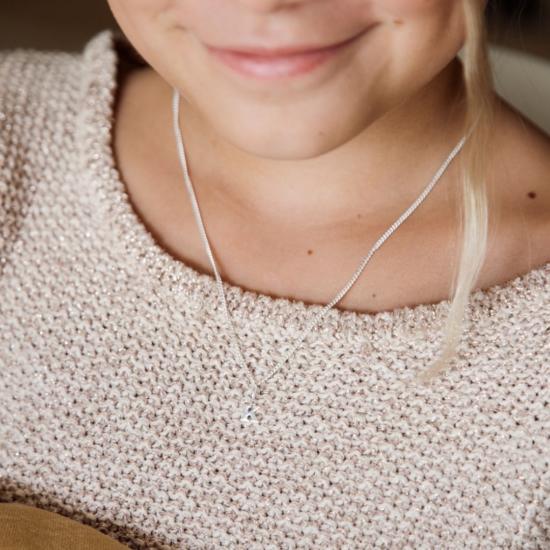 Buchstaben Kette Silber, Silberkette mit Buchstabe