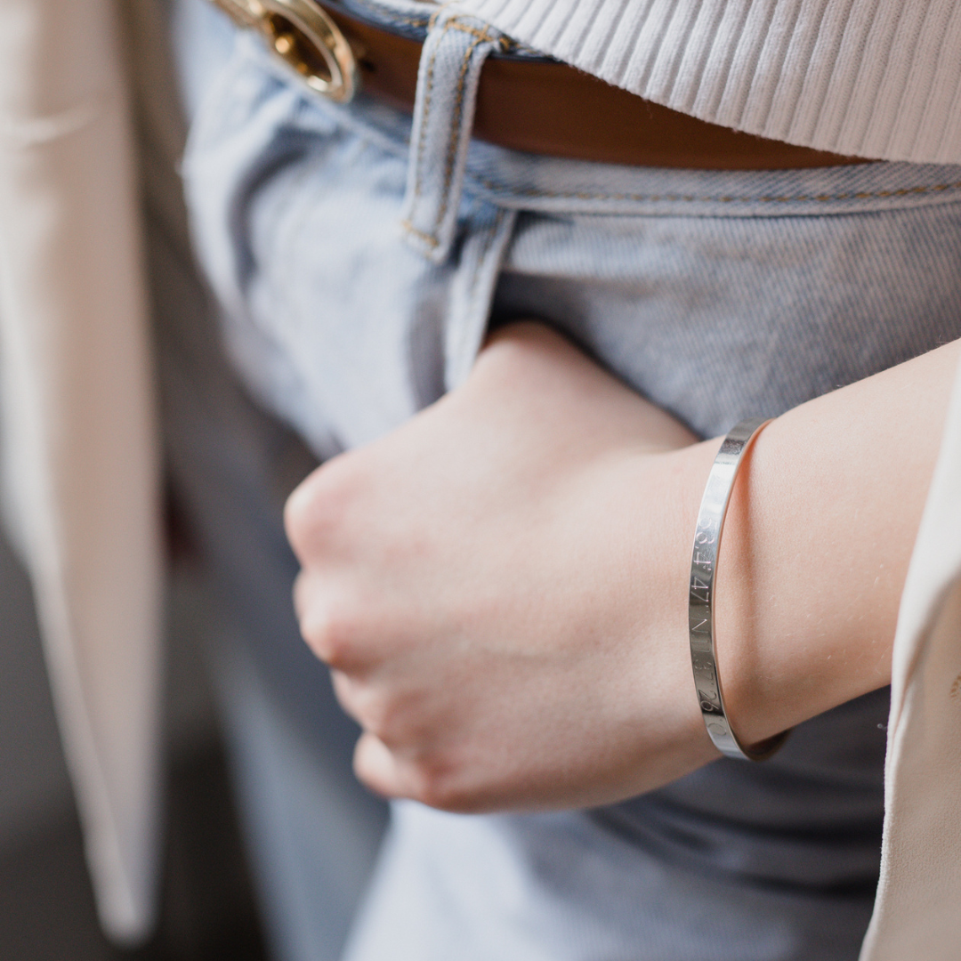 Silber Armreif mit Gravur, Armreif Echt Silber für Damen, Armreif mit Gravur für Damen, Armreif für Partner, Silber Armreif Partnerset