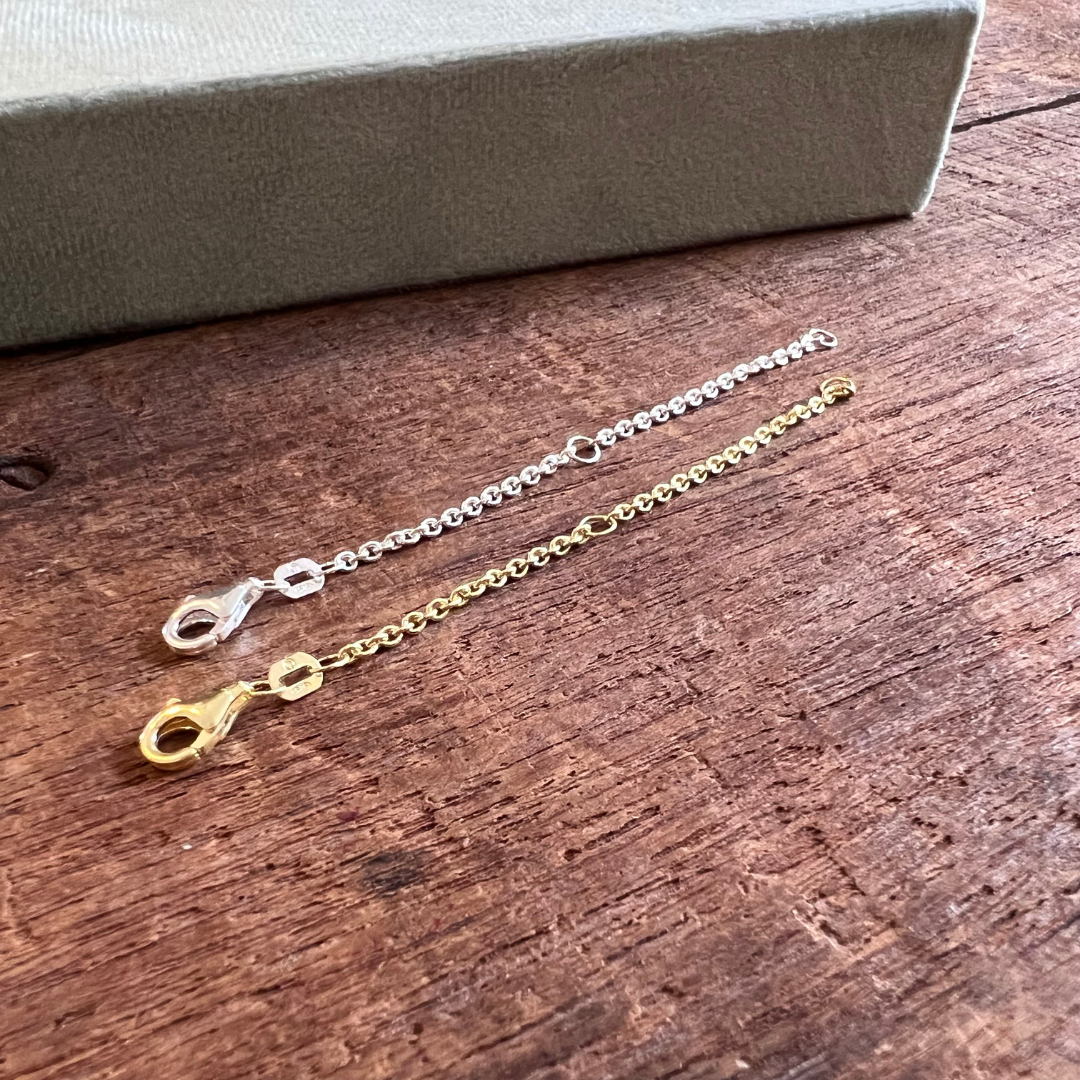 Verlängerungskette zum Verlängerung für Ketten und Armbänder, Verlängerungskettchen Gold, Verlängerungskette Silber