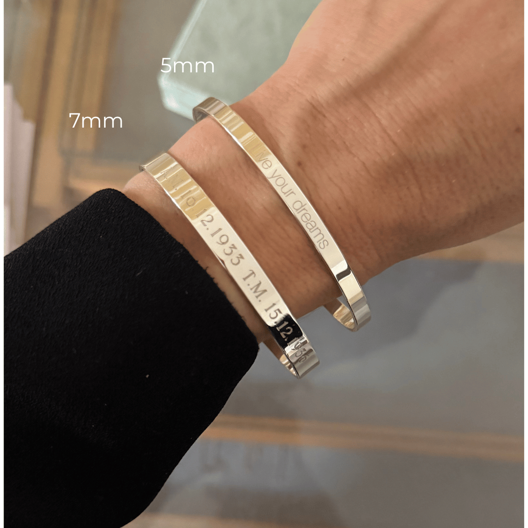 GENTLEMAN Eleganter Armreif mit Gravur in Echtsilber