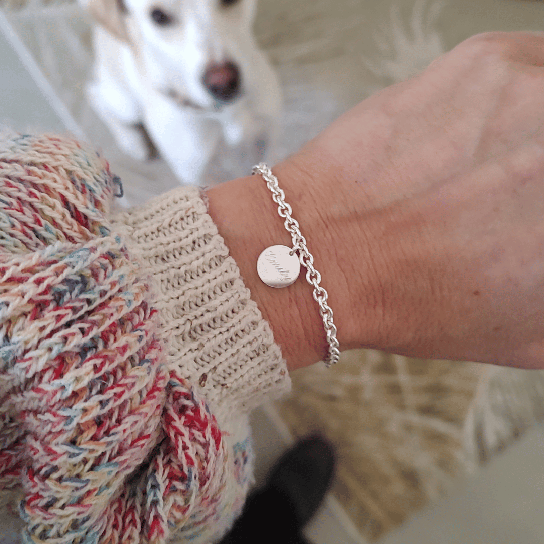 Initialen Armband mit Gravur, Plättchen Armband silber, Namensarmband silber mit Namen kinder, Familienarmband mit gravur, namensarmbänder für mütter zur geburt mit namen baby