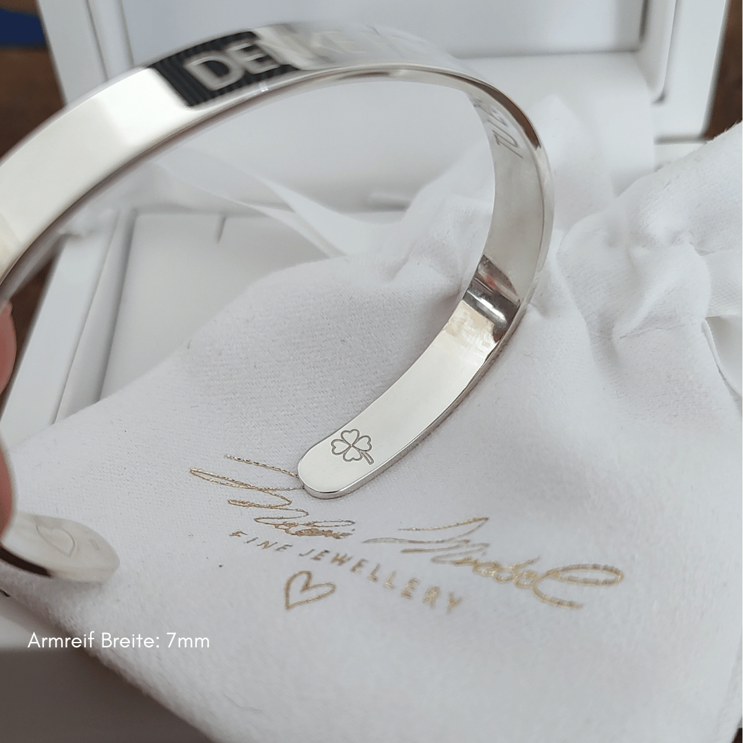 Gentleman Men Bangy avec la gravure en 925 Real Silver