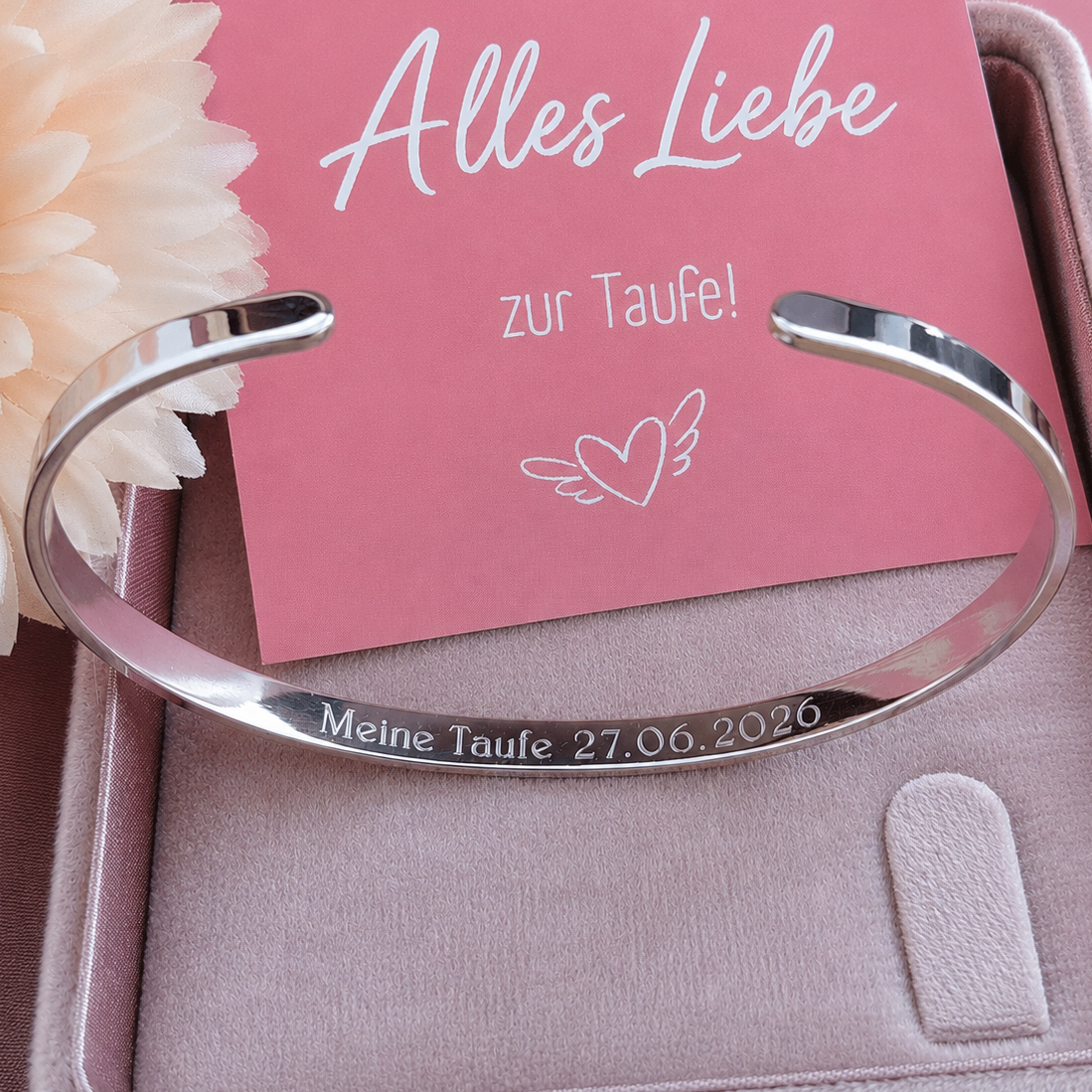 Taufschmuck Silber für Mädchen, Armreif 925 Sterlingsilber zur Taufe, Armreif zu Taufe mit Gravur, Geschenk Patenkind, Geschenk Taufe, Taufschmuck Junge, Taufschmuck Mächen, Geschenk zur Taufe Junge und Mädchen, Armreif Baby, Baby Schmuck mit Gravur, Geburtsschmuck , Baby Armband zur Geburt, Taufschmuck Baby zur Taufe