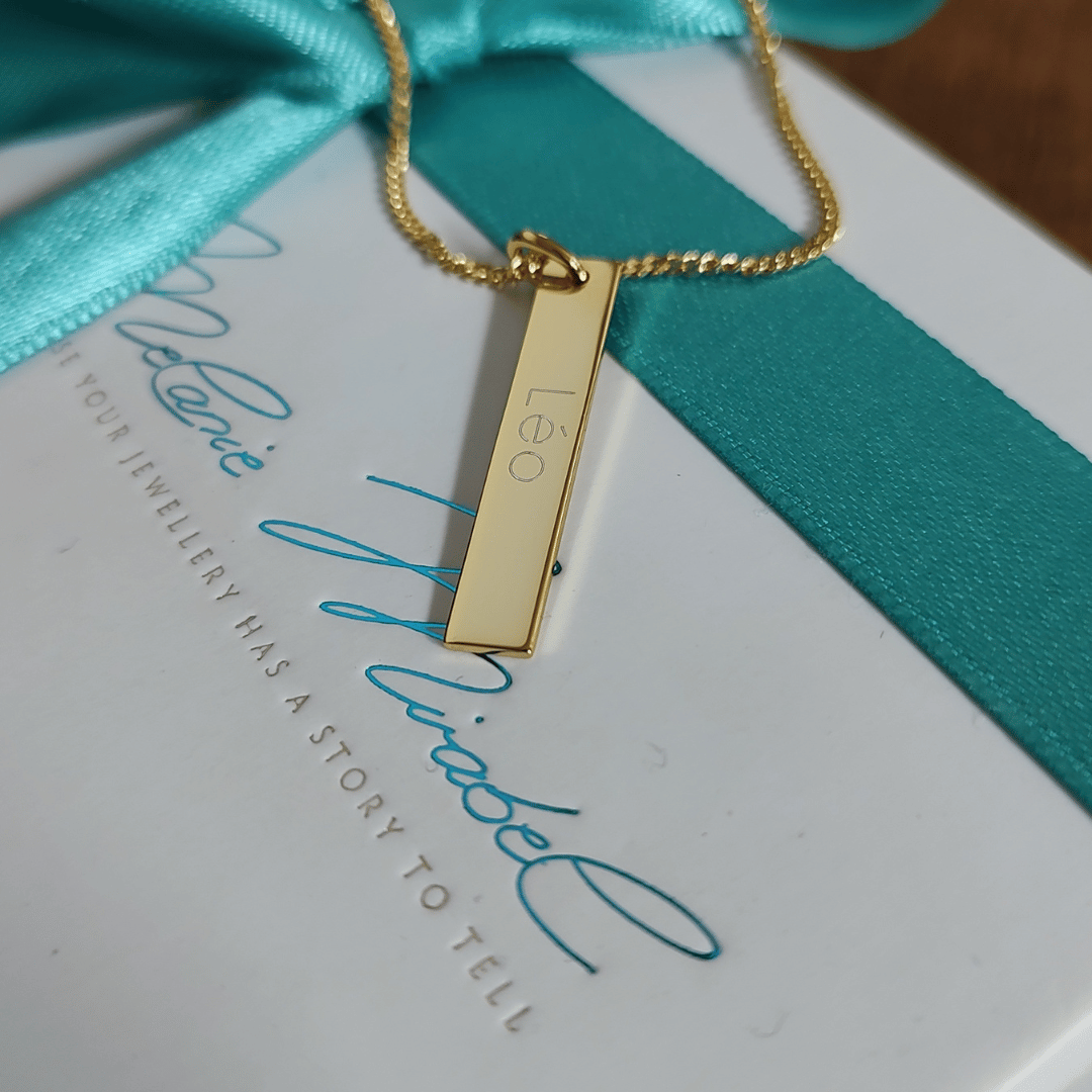 GORGEOUS Elegante Kette mit 1 Gravur Barren