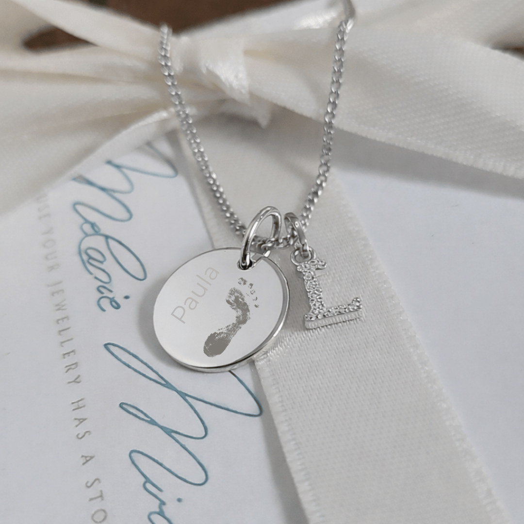 EDITH Kette mit Buchstabe + Gravur Anhänger