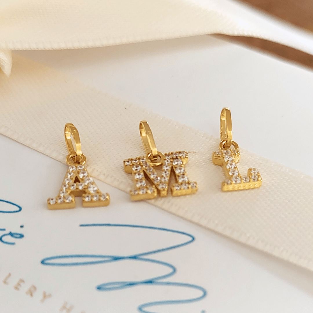 Buchstabe Gold für Halskette, buchstaben Anhänger echtgold, gold buchstabe mit Diamanten, gold buchstabe Anhägner mit zirkonia