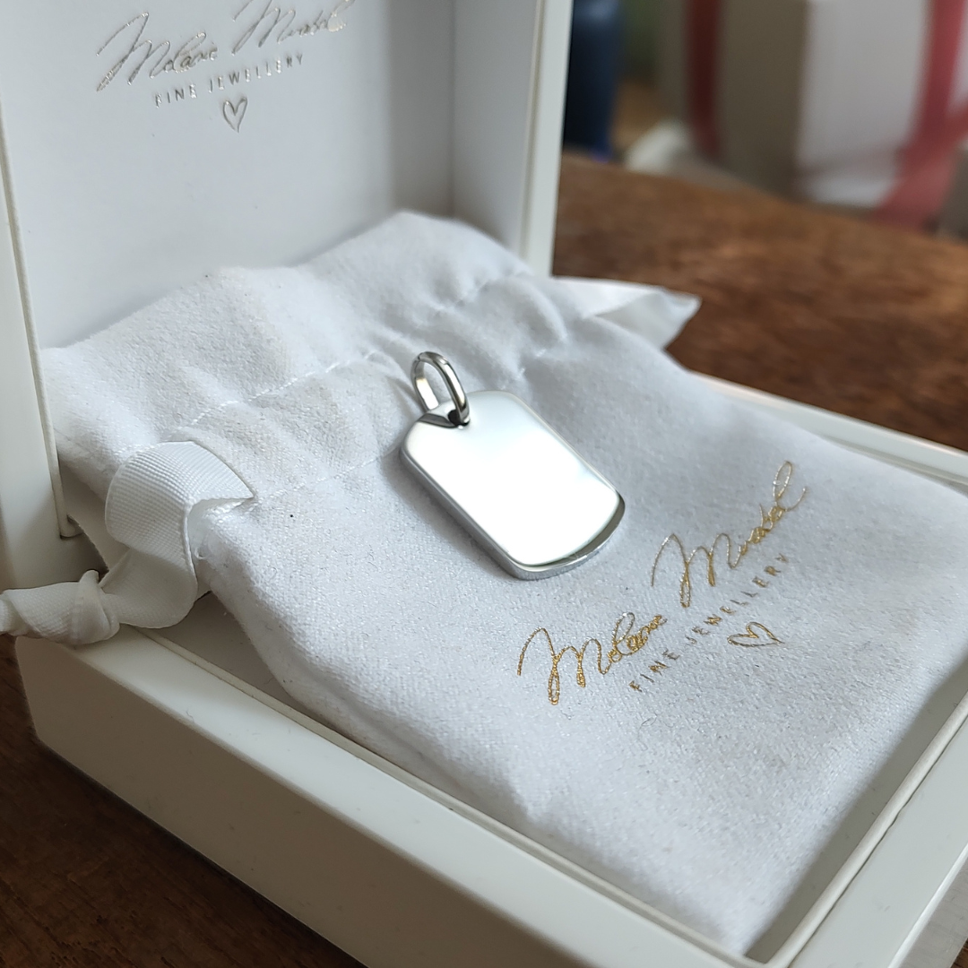 Dog Tag Anhänger mit Gravur, Gravur Anhänger Herren ohne Kette, Kettenanhänger Männer mit Gravur, Gravur Plakette für Herren, Anhänger personanlisiert für Herren