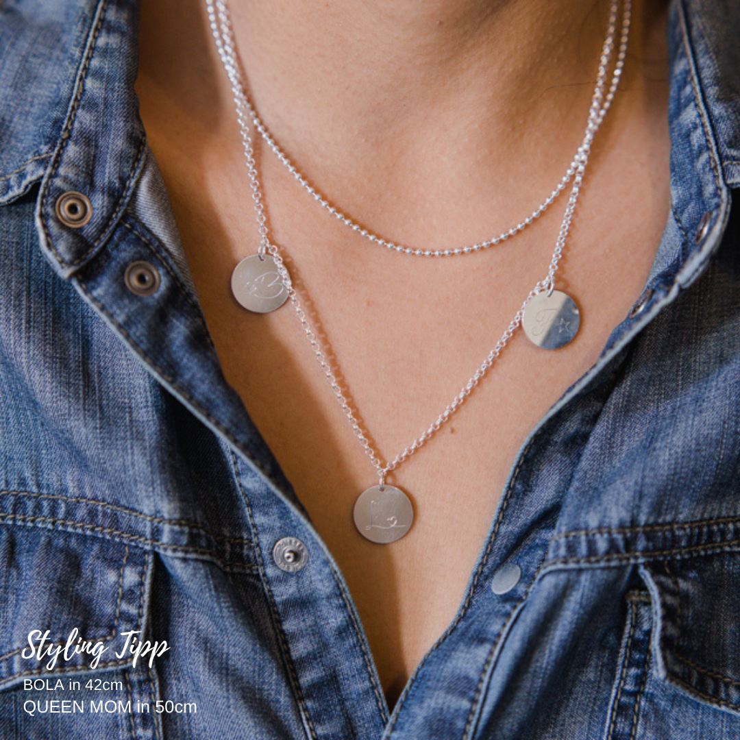 Familienkette Silber, Familienkette personalisiiert, Familienkette mit Gravur, Monogram Kette, Familienkette 3 Gravur Anhänger, kette mit buchstaben, schmuck oma mit namen enkelkinder,