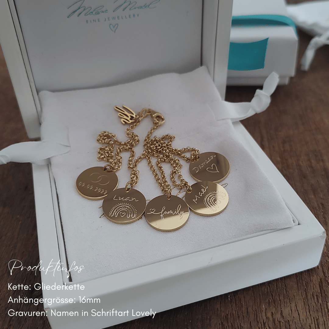 Mama Kette mit Kindernamen, Kette mit Namen der Kinder, namenskette für mütter, kette mit buchstaben, buchstaben kette, Familienkette personalisiert, Familienkette gold, Familienketten 5 Anhänger, Familienkette mit Namen,