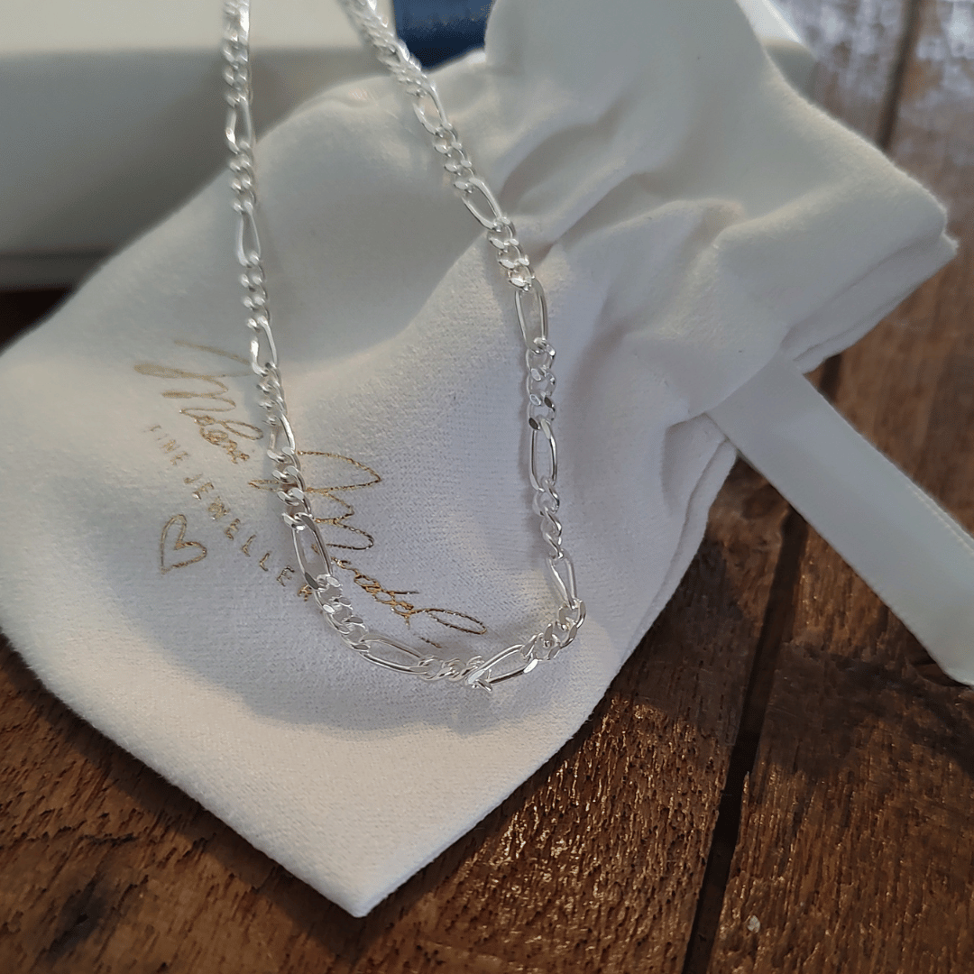 Figarokette, silberkette herren, männer kette schlicht, dezente kette herren, elegante silberkette