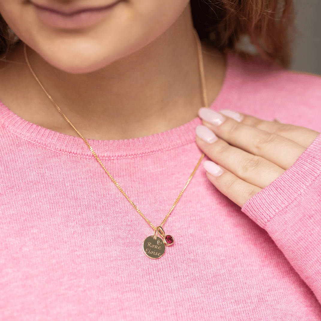 Geschenk ideen zur taufe und kommunion, geschenk zur einschulung, namenskette gold für mädchen, taufkette gold mit gravur, geburtsstein kette gold 