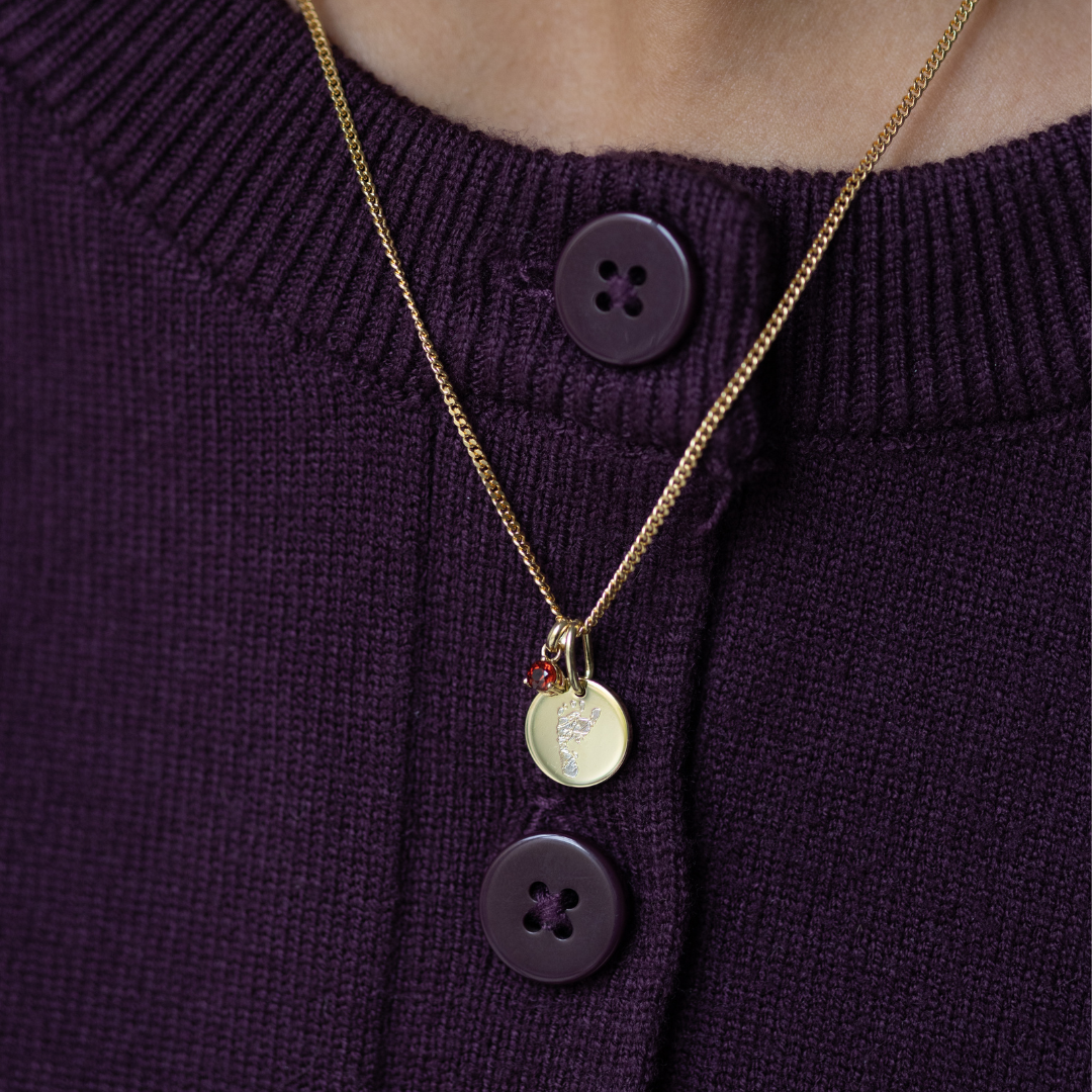 LULU Echtgold Kette für Mädchen mit Geburtsstein Anhänger |  333-585 Gold