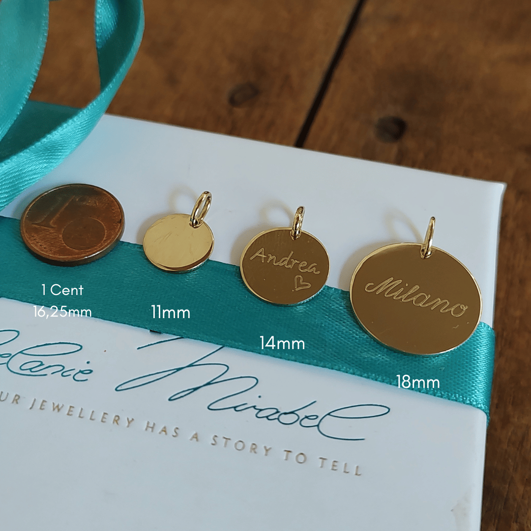 anhänger gold, anhänger gold, schmuck anhänger rund mit Gravur für goldkette damen, ketten anhänger einzeln bestellen, ketten anhänger einzeln bestellen