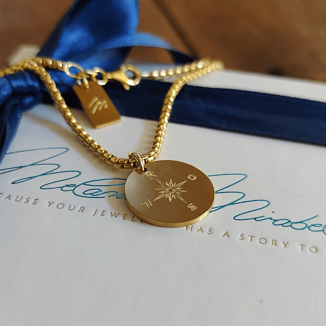 herren kette gold, kette männer kompass, männer kette mit gravur, geschenk für papa, schmuck für väter, geschenk für papa zur geburt