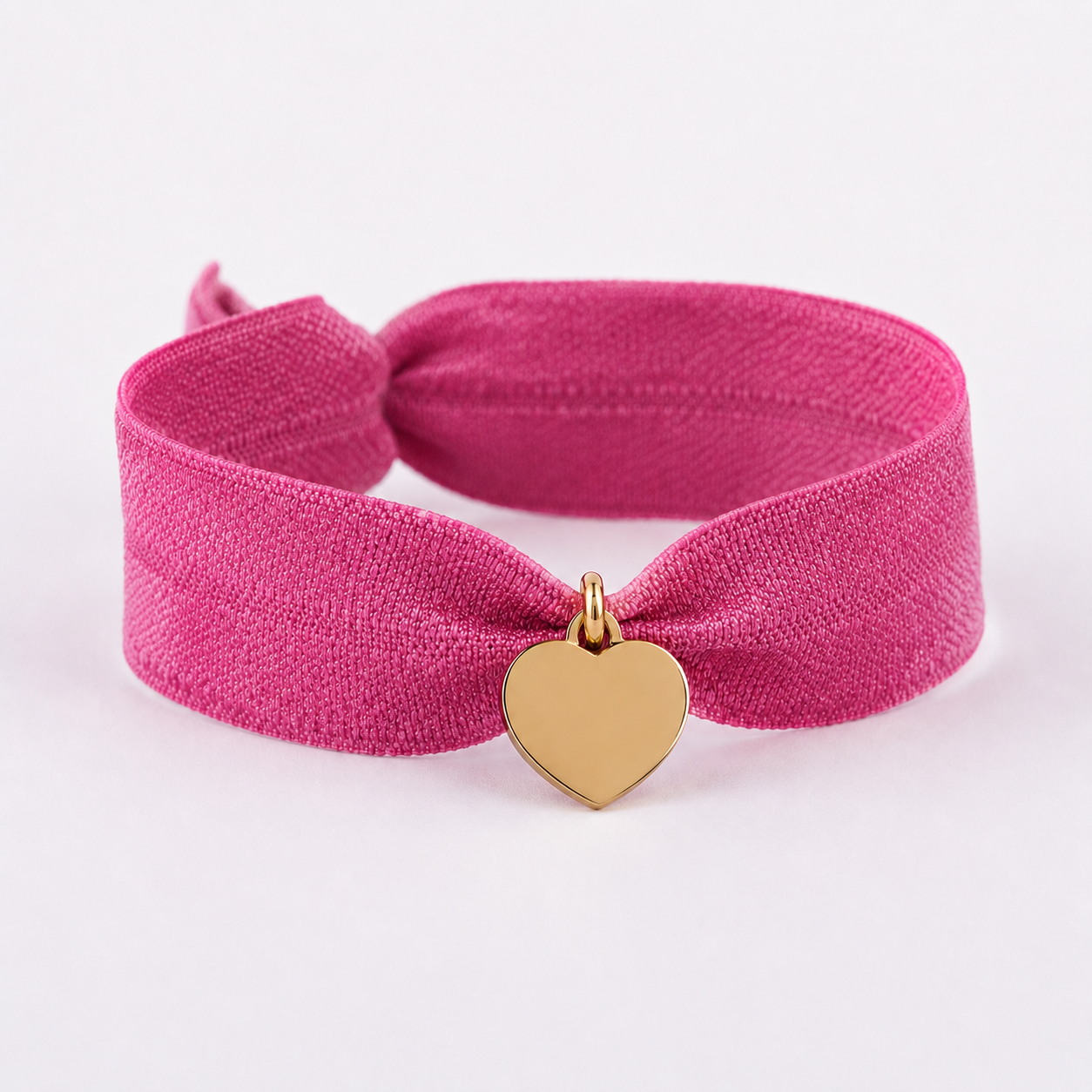 BONHEUR Herz Armband mit farbigen, elastischen Band