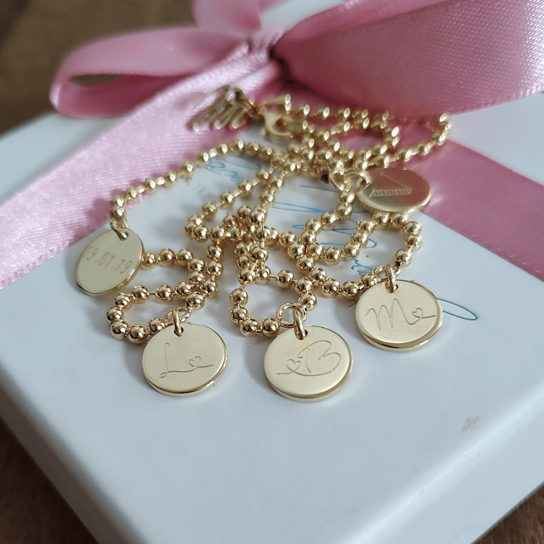 Mutter tochter schmuck, Kette Gold Mädchen, kette Gold mit initialen familie für tochter, kette gold mädchen zur kommunion, zur konfirmation, geschenk mädchen personalisiert, Schmuck zum Abitur für Mädchen, personalisierte Kette für Tochter, für Patentochter, für Enkelin mit Gravur