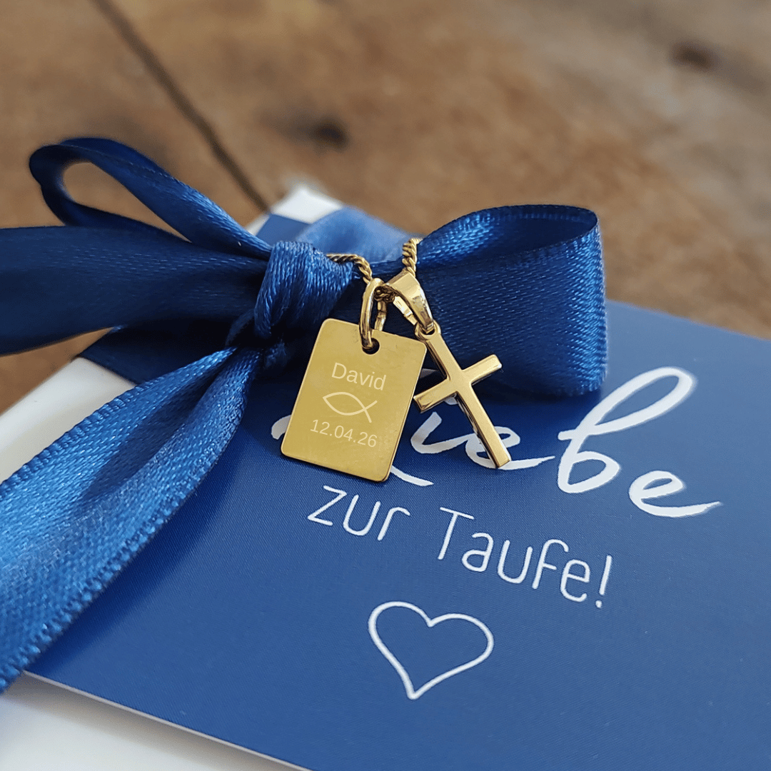 Gold kette junge zur taufe und kommunion, geschenk junge zur erstkommunion, schmuck zur taufe für junge, schmuck junge zur kommunion, geschenk von paten, geschenk für patenkind, schmuck mit gravur zum schulabschluss, graduation necklace, kette zum schulabschluss junge