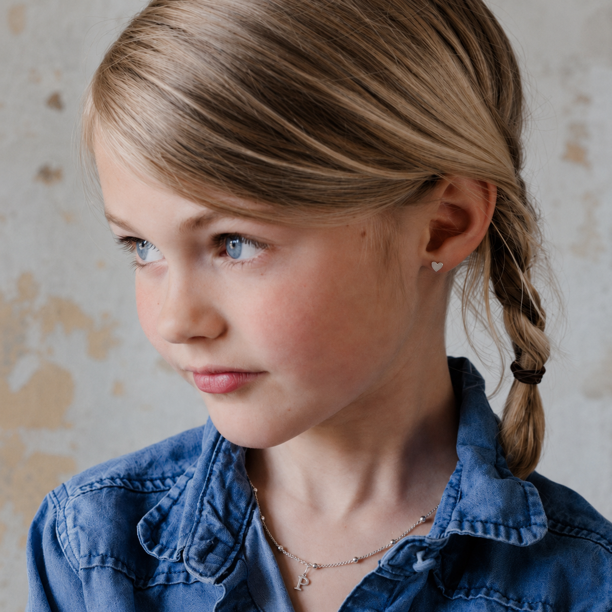 zarte Herz Ohrstecker in silber und gold für mädchen, Geschenk zur Taufe Mädchen, Geschenk für die Schultüte, Schmuck zur Einschulung für meine tochter, Schmuck für Mädchen, Schmuck Kommunion Mädchen