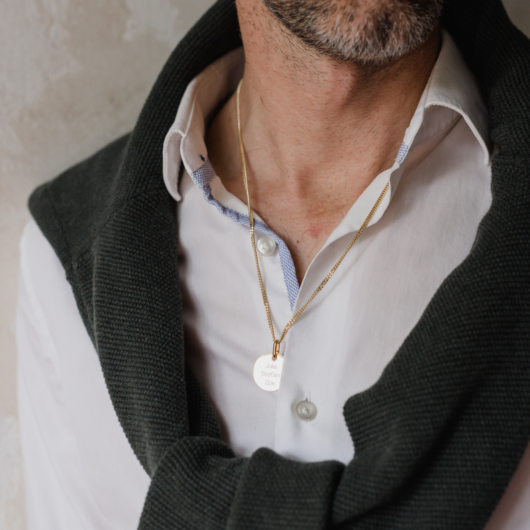 Halskette Herren Gold 585, Goldkette Herren 18 Karat, Goldkette Herren 24 Karat, kette männer mit Gravur, Geschenke für Männer, Geschenke für Papa