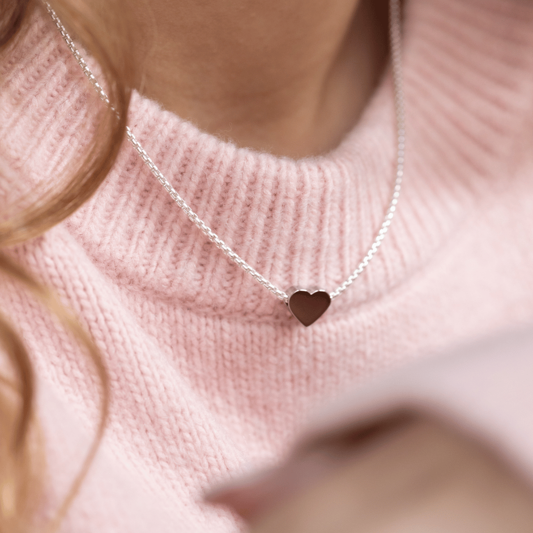 Herz kette mit gravur, mini herz kette, gold kette mit herzchen