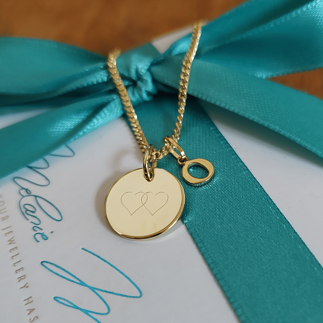 GINA Kette mit Buchstabe + Gravur Anhänger | 333-750 Gold