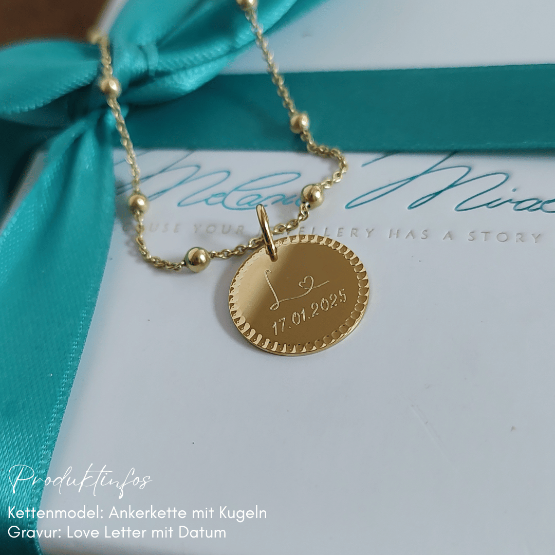 CHOOSE TO SHINE Kette mit verzierten Gravur Anhänger
