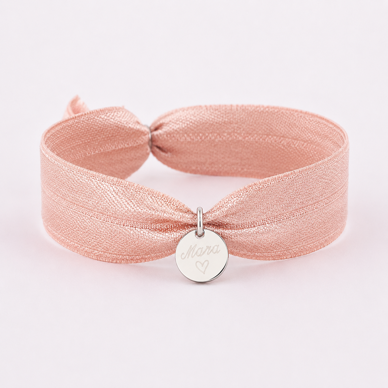BONHEUR Plättchen Armband mit farbigen, elastischen Band